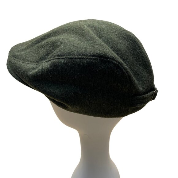 Hubertus Tiroler Loden Green\ Wool Flat Cap With Adjustable Strap - Picture 4 of 10